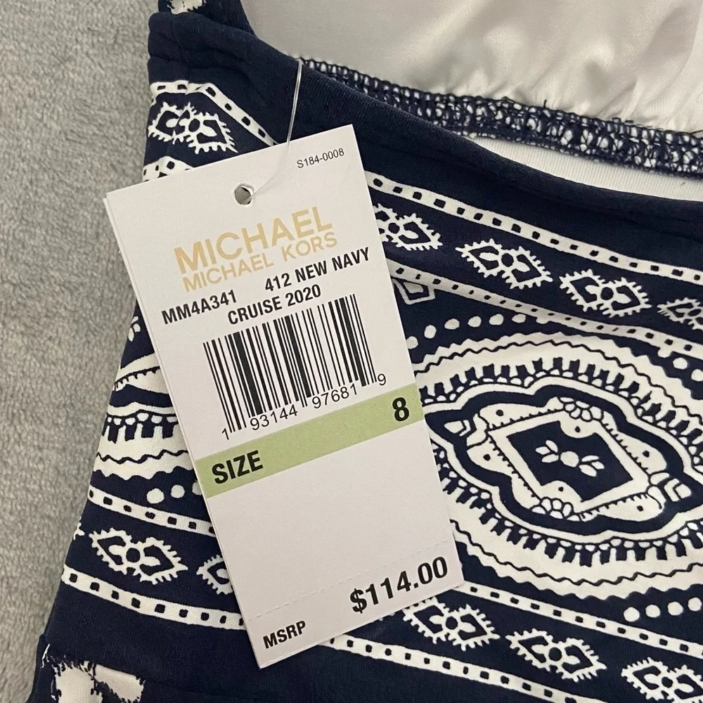 New! Michael Kors bandana pattern print halter one piece swimsuit 21838 - Picture 9 of 11